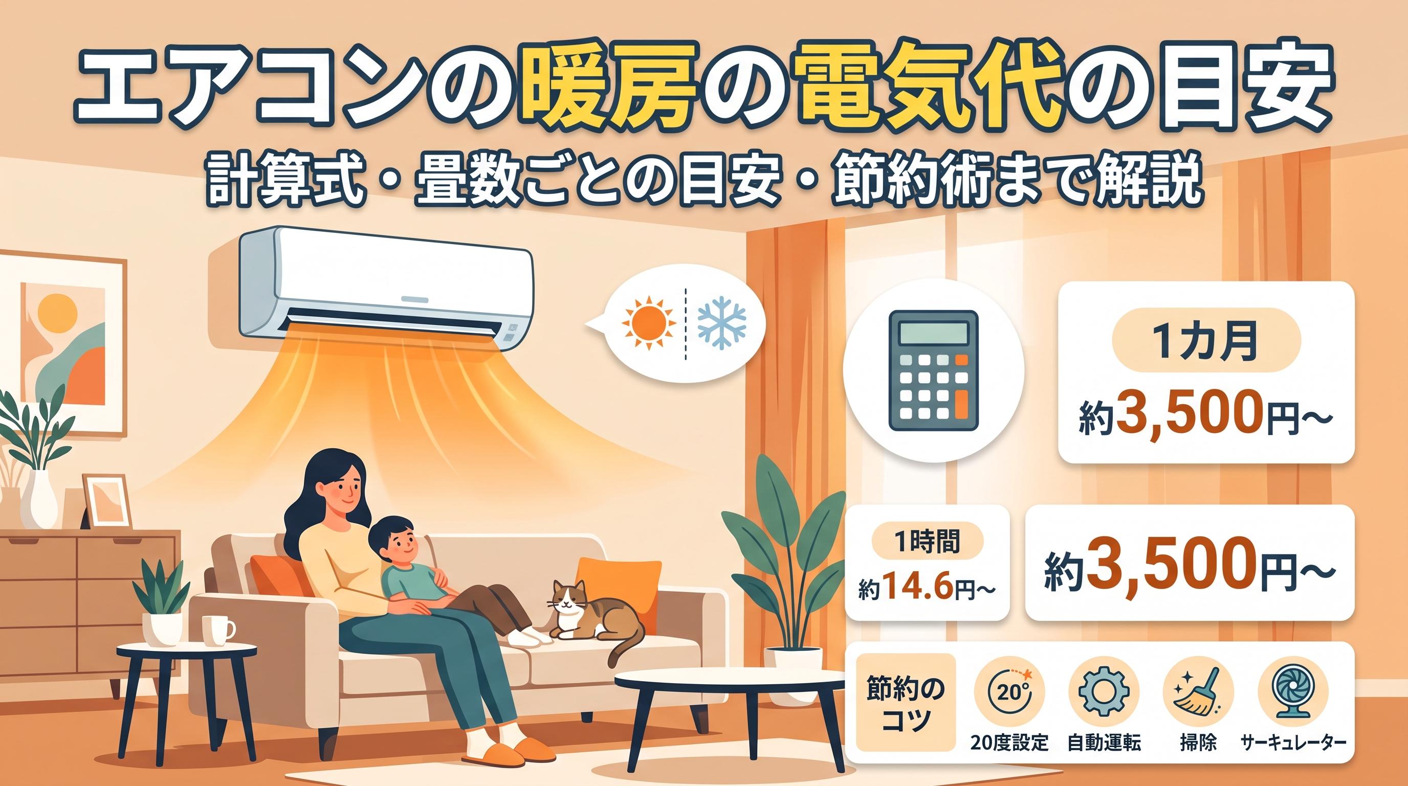 エアコンの暖房の電気代はどのくらい?つけっぱなしだとどうなる?節約方法も解説