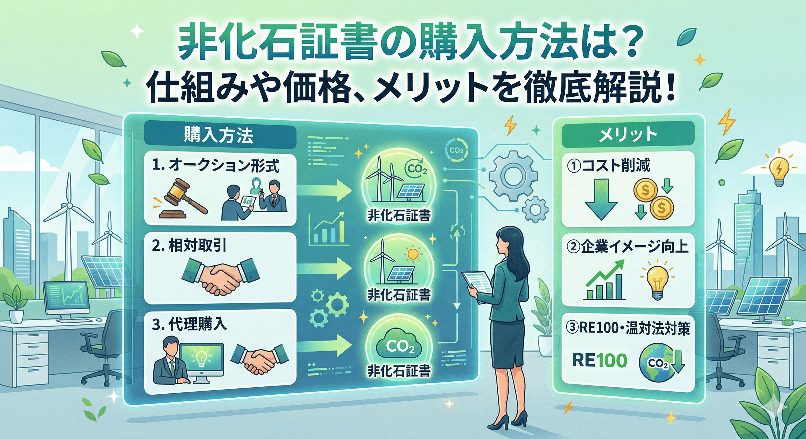 非化石証書の購入方法は?仕組みや価格、メリットを徹底解説!